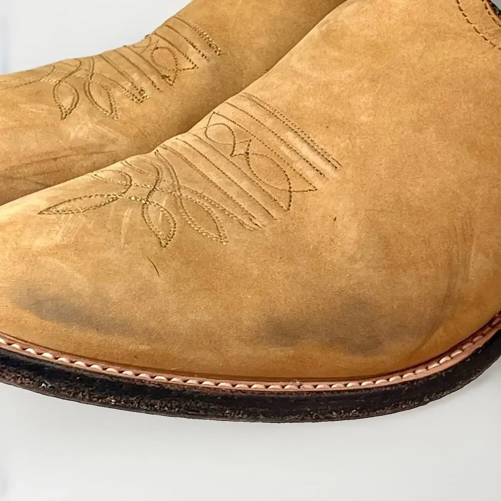 Nocona Handcrafted Western Cowboy Boots Mens Size 8.5 D Brown Tan